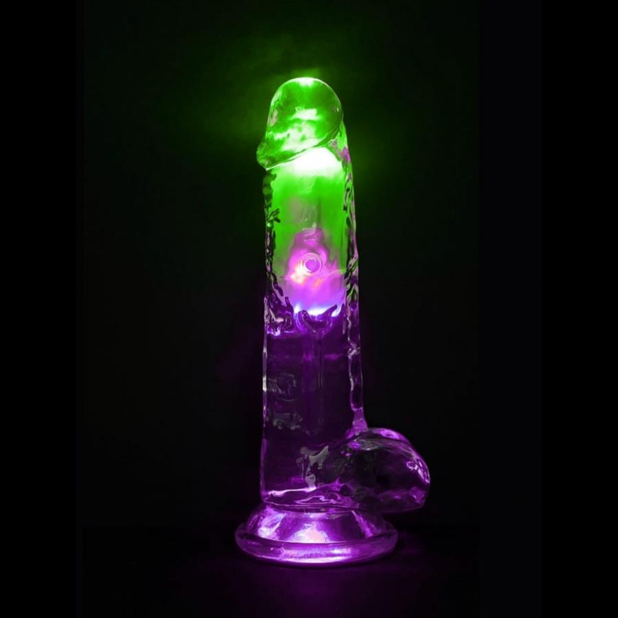 Glow Pop Dildo Vibrador con Leds y control remoto